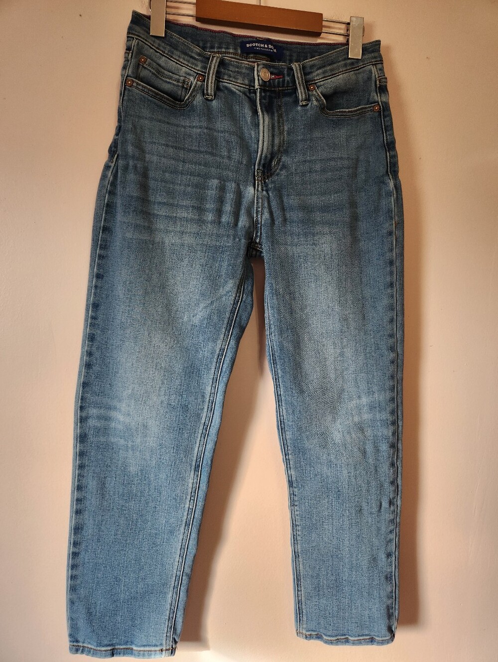 Scotch & Soda The Keeper Slim Tapered Jean Medium Wash Blue Sz 6 Ankle High Rise